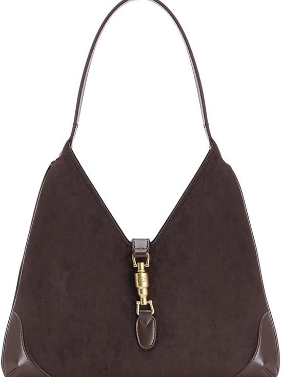 Urban Revivo Handbags - Urban Revivo Brown Suede Bag with Gold Hardware